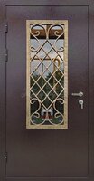 Металлическая дверь Металлическая дверь для загородного дома Стекло и ковка №103